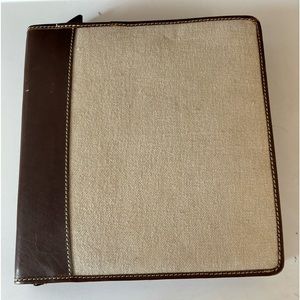 Vintage NWOT leather and canvas portable zip up office